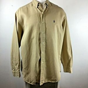 Ralph Lauren Polo Tan Long Sleeved Button Down L